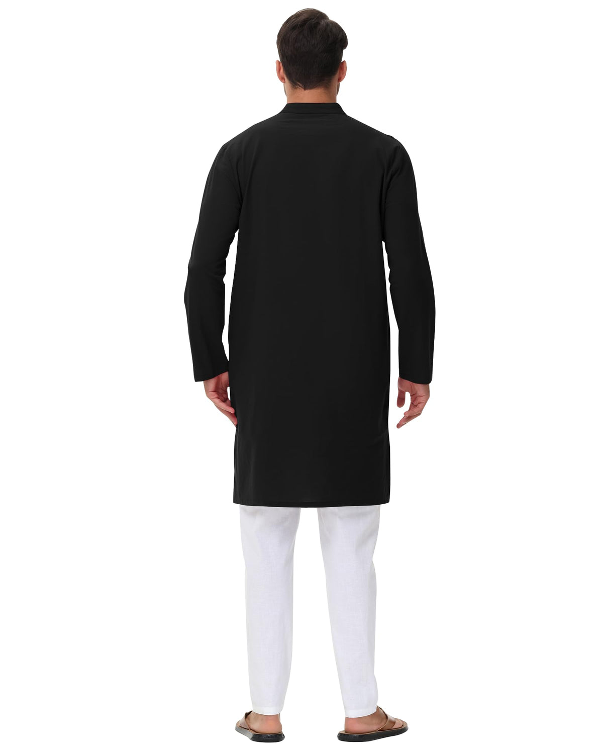 kurta Homme en Coton et Lin Manches Longues Traditionnel